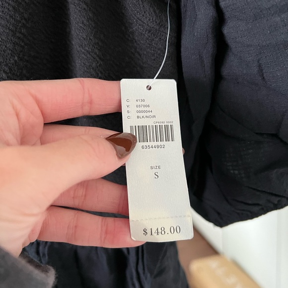 NWT - Anthropologie Black Puffy Sleeve Baby Doll Mini Dress - Size Small - Picture 7 of 8